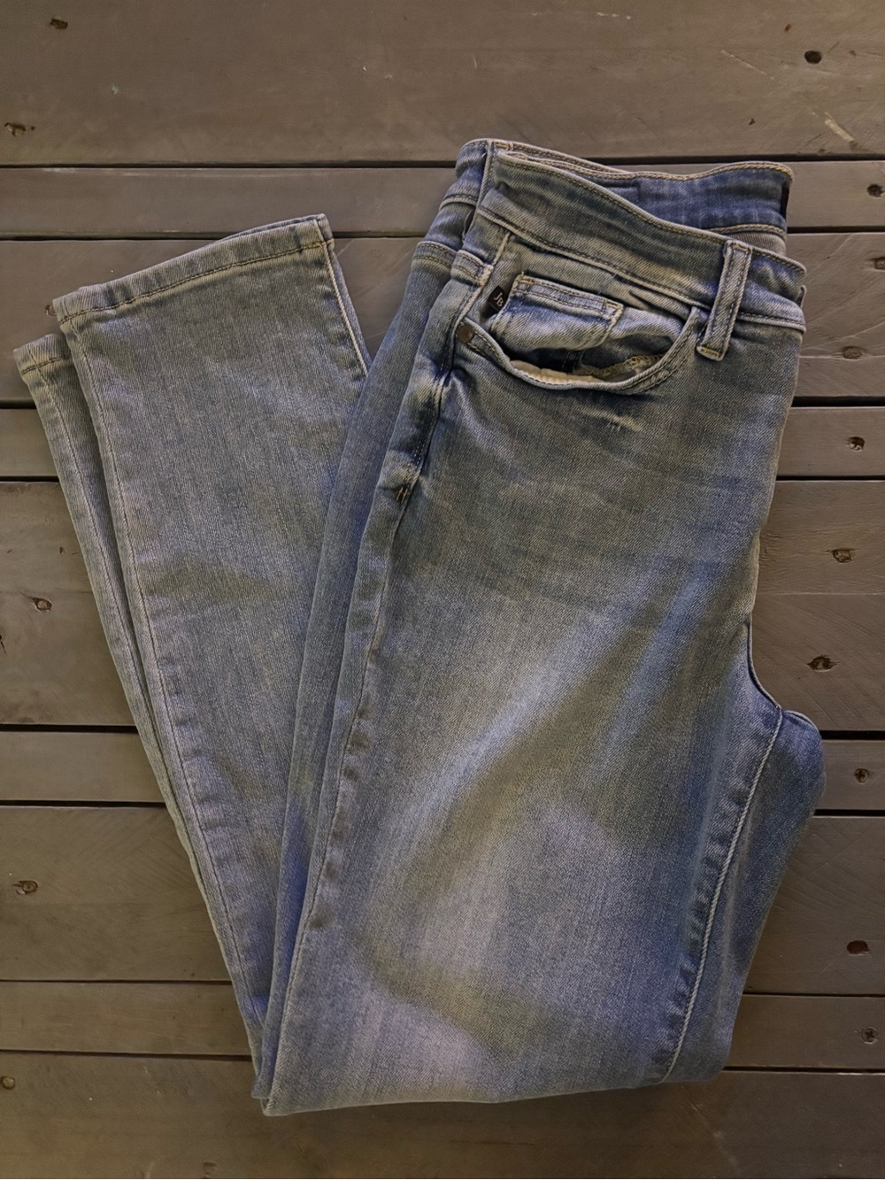 Judy Blue Boyfriend Jeans Size 7 / 28 (Measures 29" Waist) Bleach Wash Mid-Rise